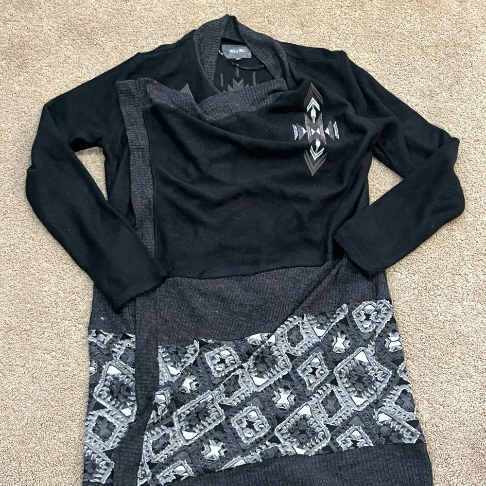 Miss Me Boho Aztec Waterfall‎ Cardigan L - Picture 5 of 6